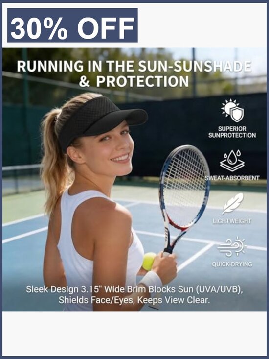 Wide Brim Quick Dry Adjustable Sun Visor Hat Men Women main image 5